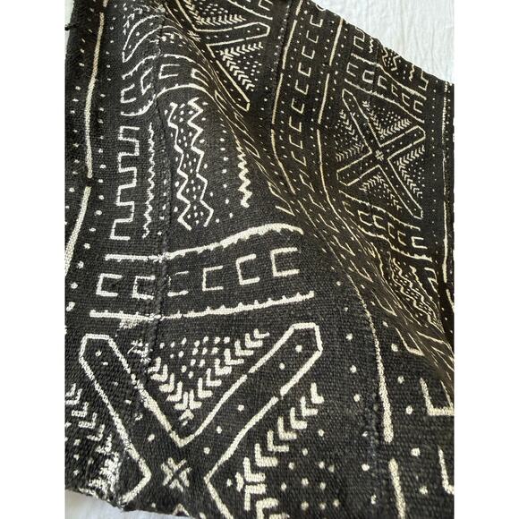 Restoration Hardware | 2 Shams | Washed Black Tan Linen African Mud Cloth 21x21” - Picture 2 of 10